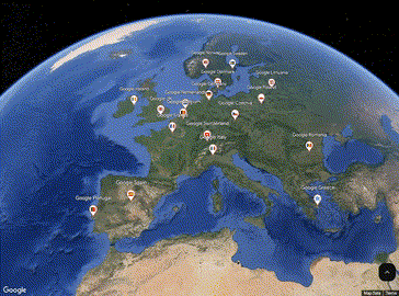 A visualização completa. "O mapa completo com marcadores.