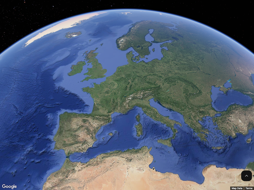 Klares Bild von Europa „Bild von Europa ohne Grenzen und Text.