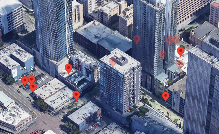 صورة تعرض خريطة تعرض علامات محجوبة