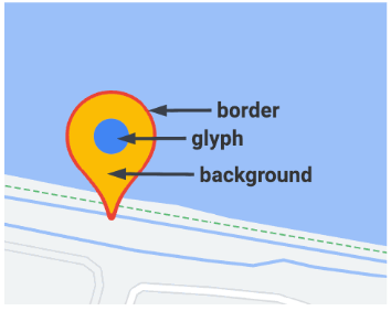 خيارات تخصيص دبوس العلامة “Image with options for marker pin customisation”