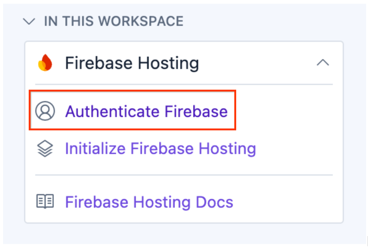 صورة تعرض خيار "مصادقة Firebase".