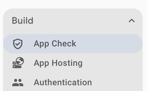 Imagem mostrando o menu de build do Hosting.