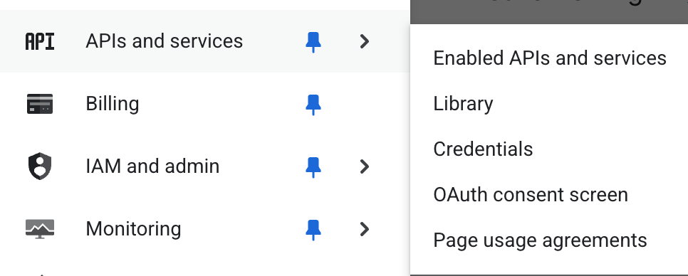 Image showing Credentials menu.