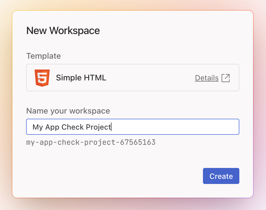 Yeni Workspace Seçenekleri'ni gösteren resim