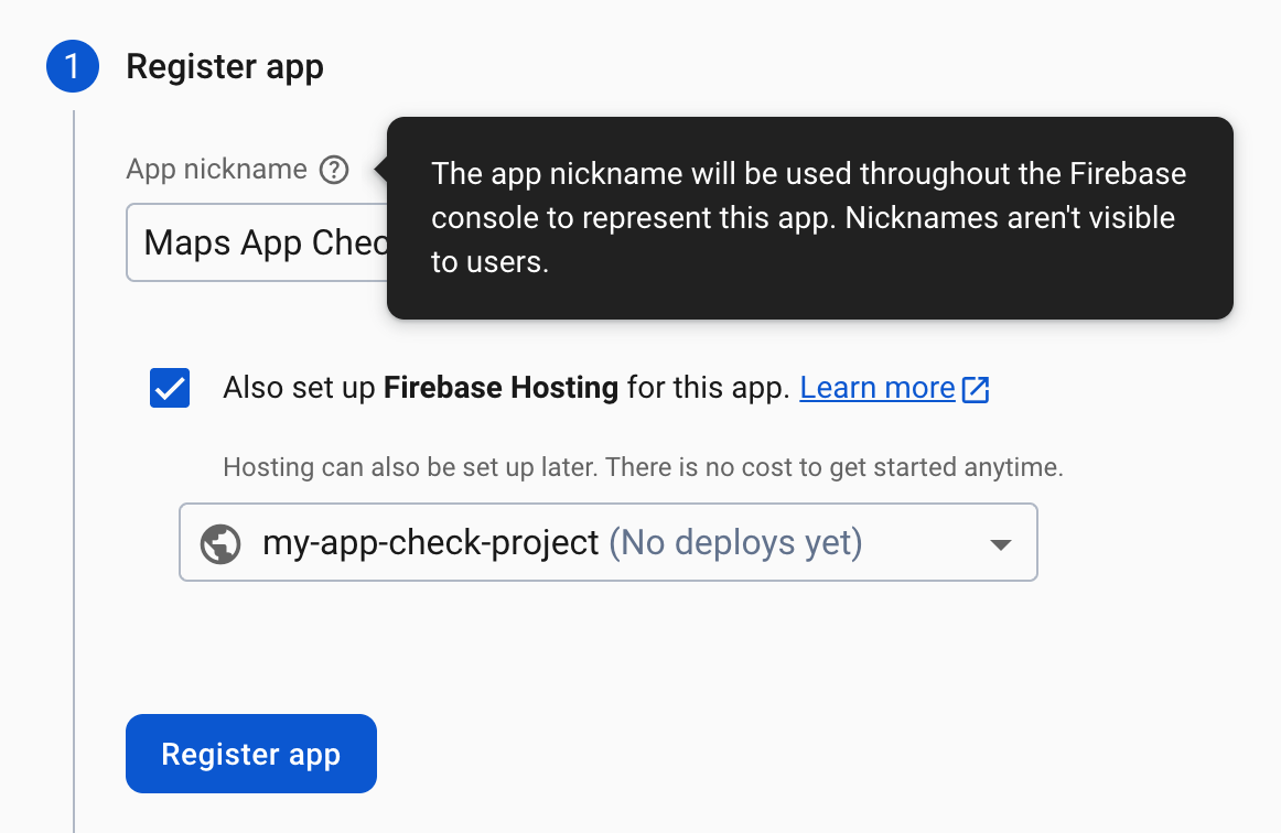 नए ऐप्लिकेशन को रजिस्टर करें.