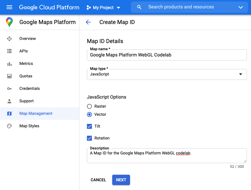 Generazione ID mappa