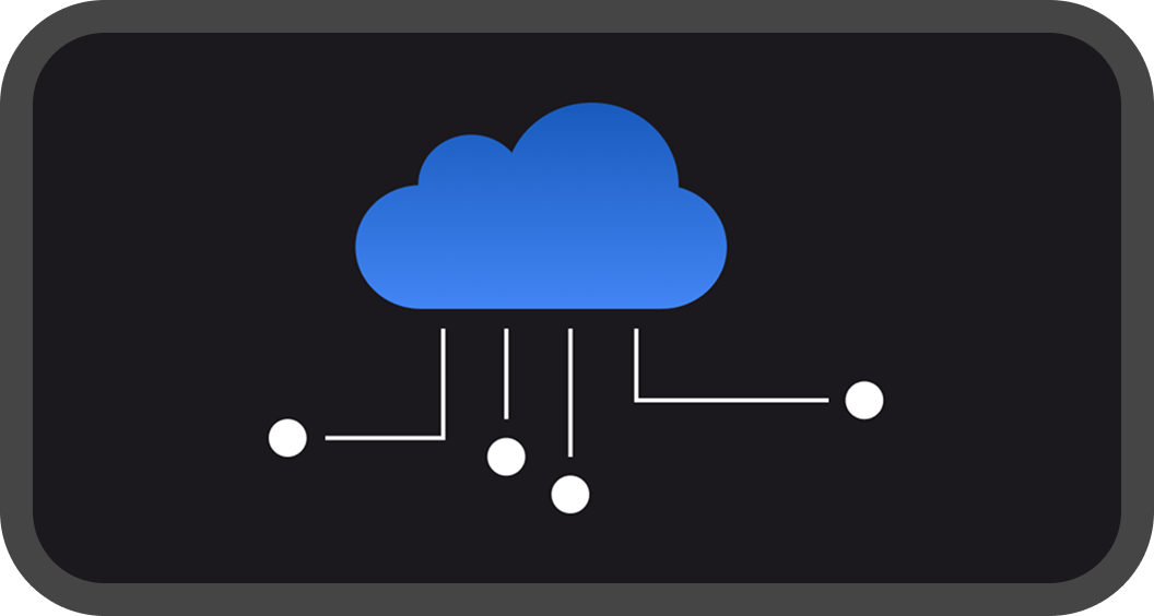 Blue cloud icon with connected lines
