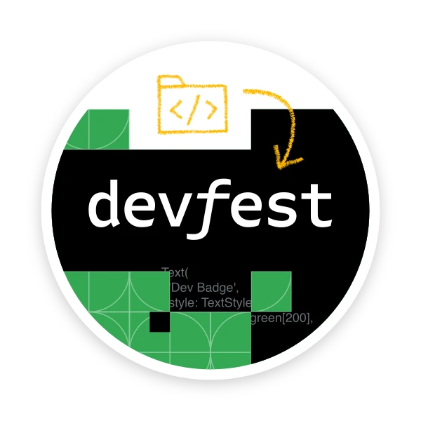 ป้ายผู้จดทะเบียน DevFest