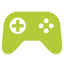 हरे रंग का गेम कंट्रोलर बैज