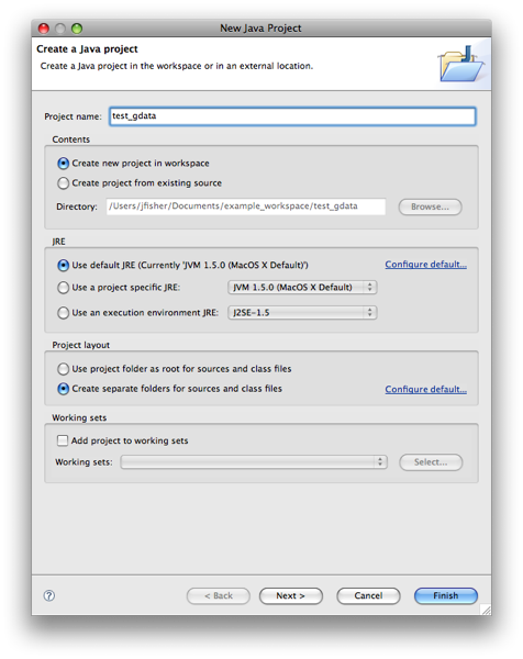 Eclipse new project window