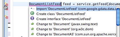 Меню быстрых исправлений