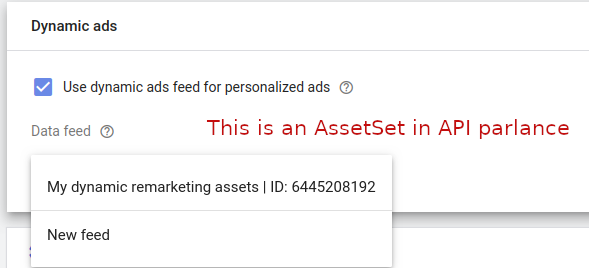 Set di asset nella UI