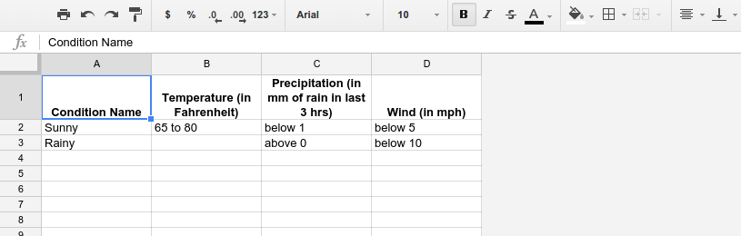 Spreadsheet screenshot, sheet two