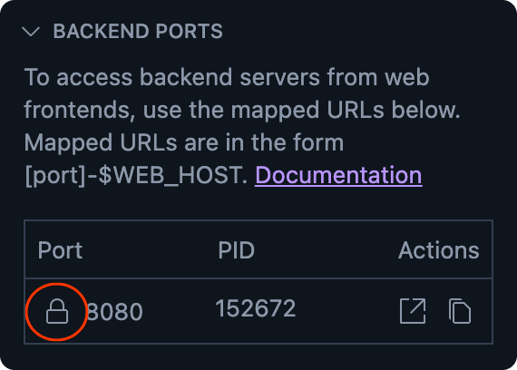 پورت های Backend