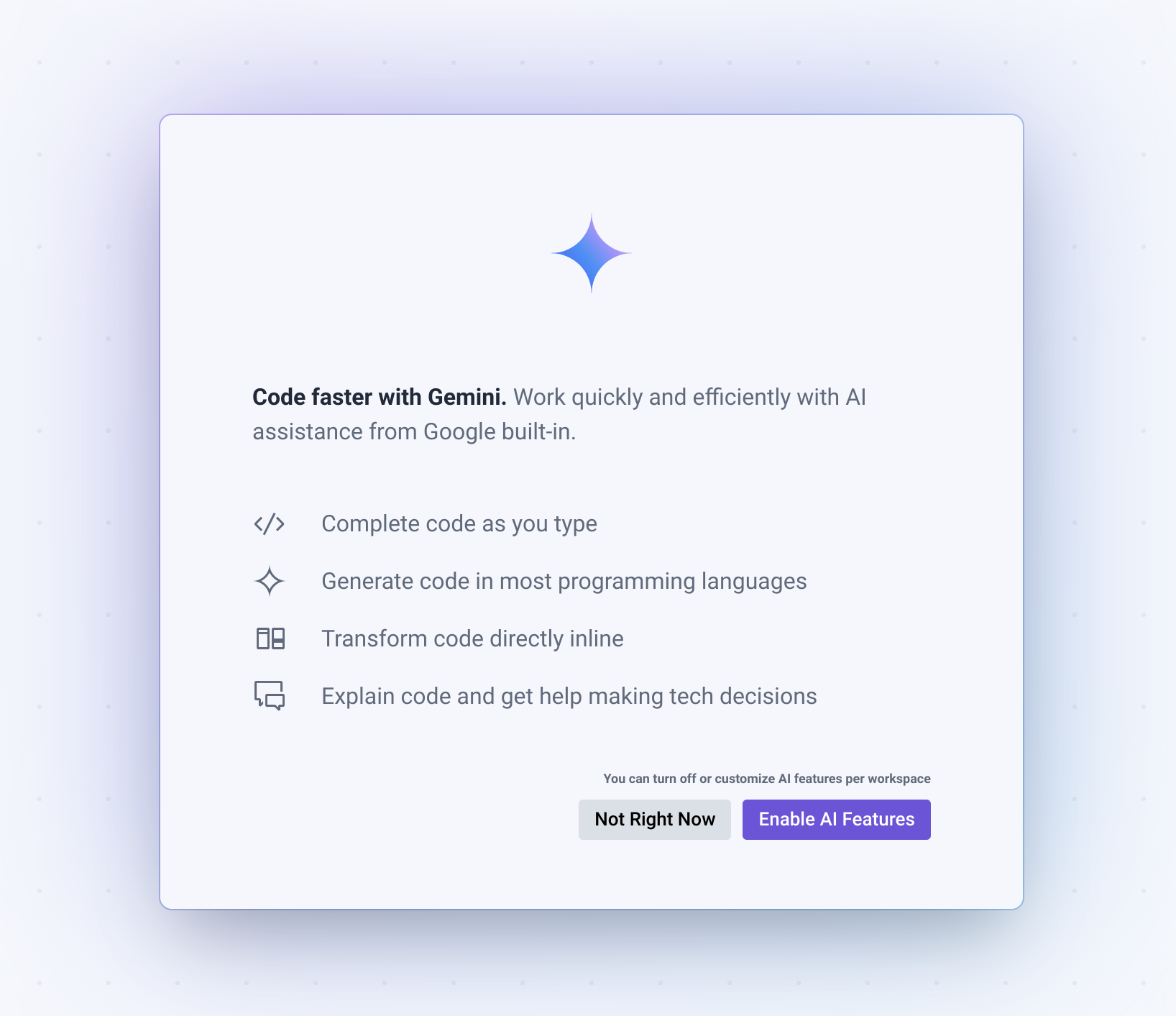 IDX onboarding flow: Enable AI features