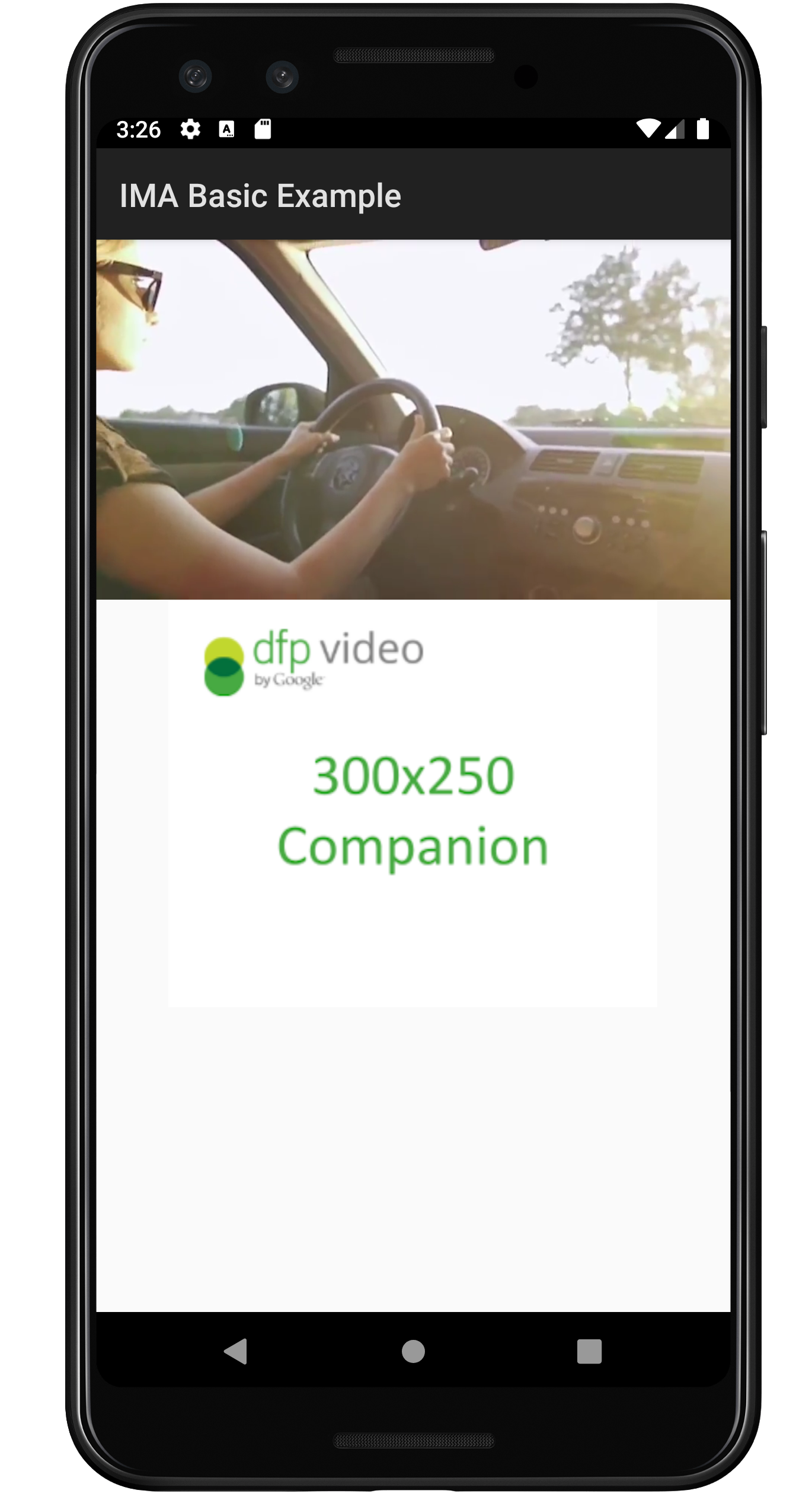 IMA Android companion ad example image.