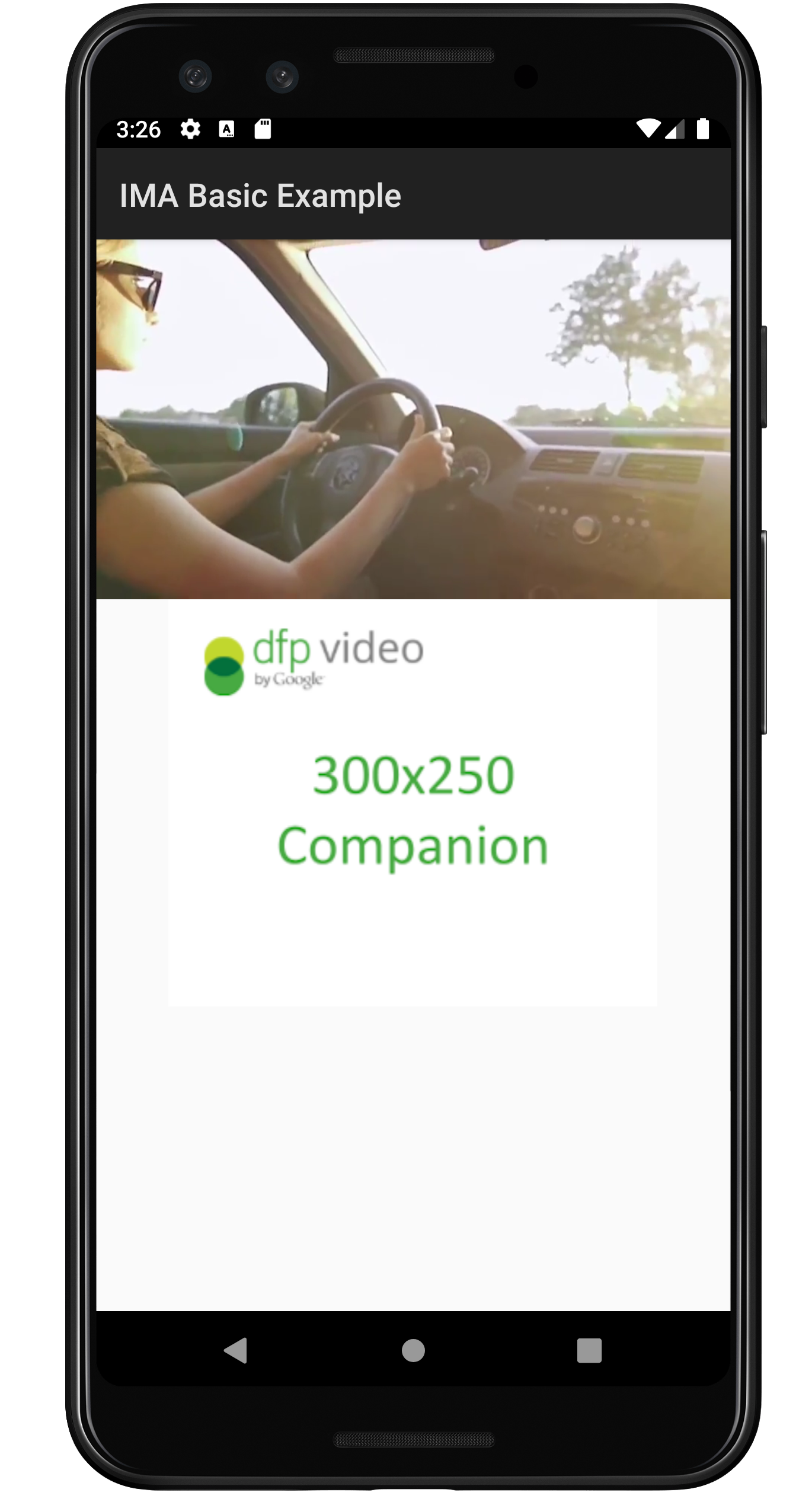 IMA Android 컴패니언 광고 예시 이미지