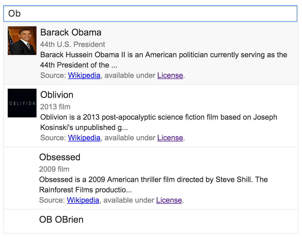 Ejemplo del Widget de la Búsqueda