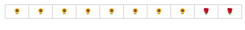 Figura 7: 10 ejemplos, 8 de los cuales son girasoles y 2 son rosas.
