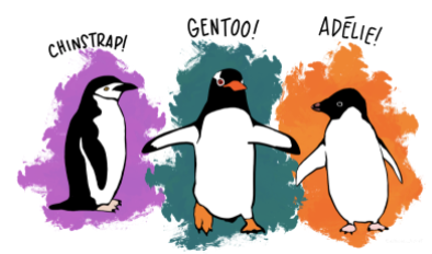 Três pinguins diferentes
espécie