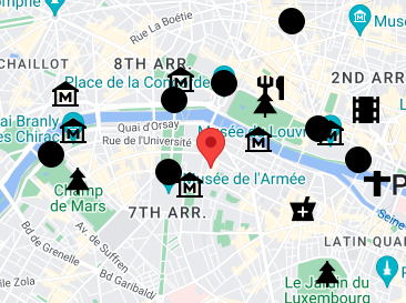 exemples de lieux à proximité