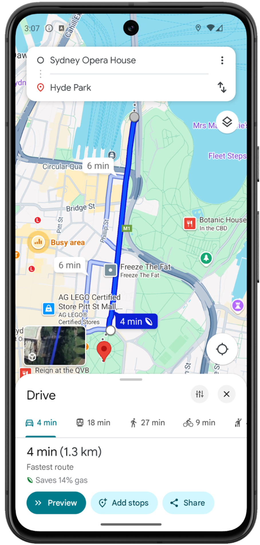 תצוגה מקדימה של המסלול