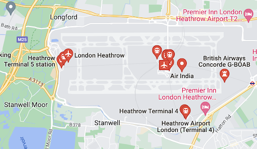 Mapa del aeropuerto de Heathrow