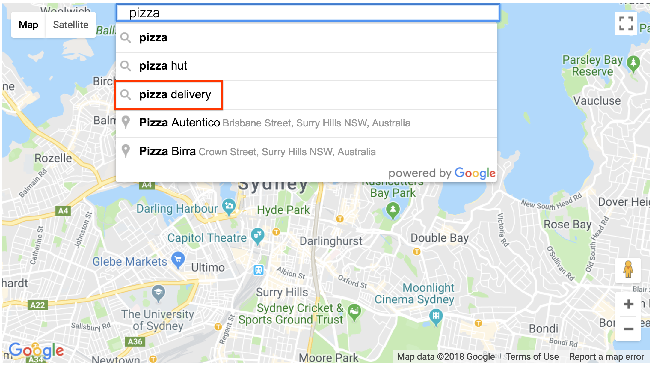 Places Details SearchBox 小工具查詢選項