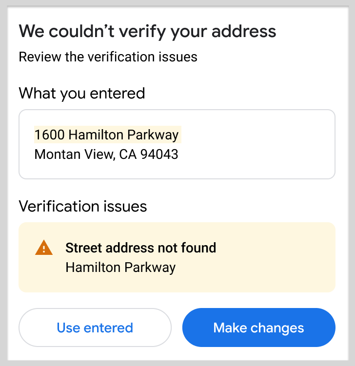請客戶修正地址資訊。