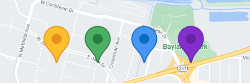 تصویری از صفحه نمایش که برخی از نشانگرهای سفارشی را نشان میدهد.