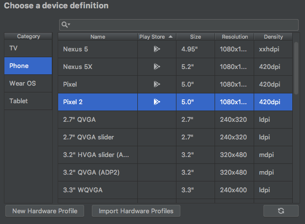 Screenshot emulator dengan Play Store diaktifkan.