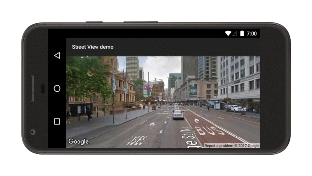 Street View के पैनोरामा का ऐनिमेशन डेमो