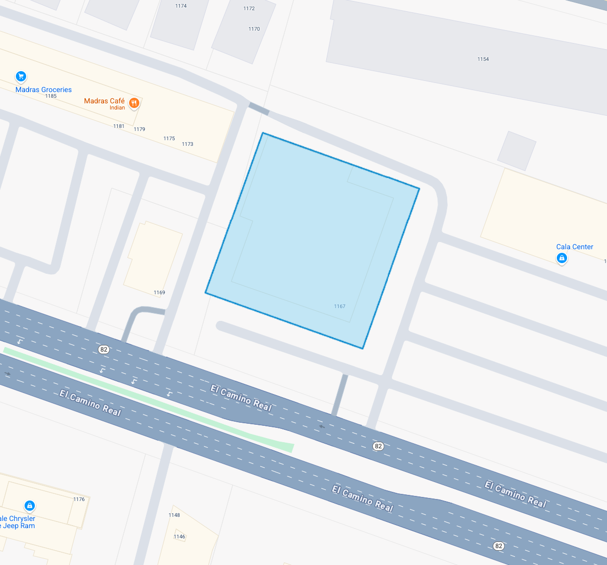 Contorno do prédio renderizado no mapa