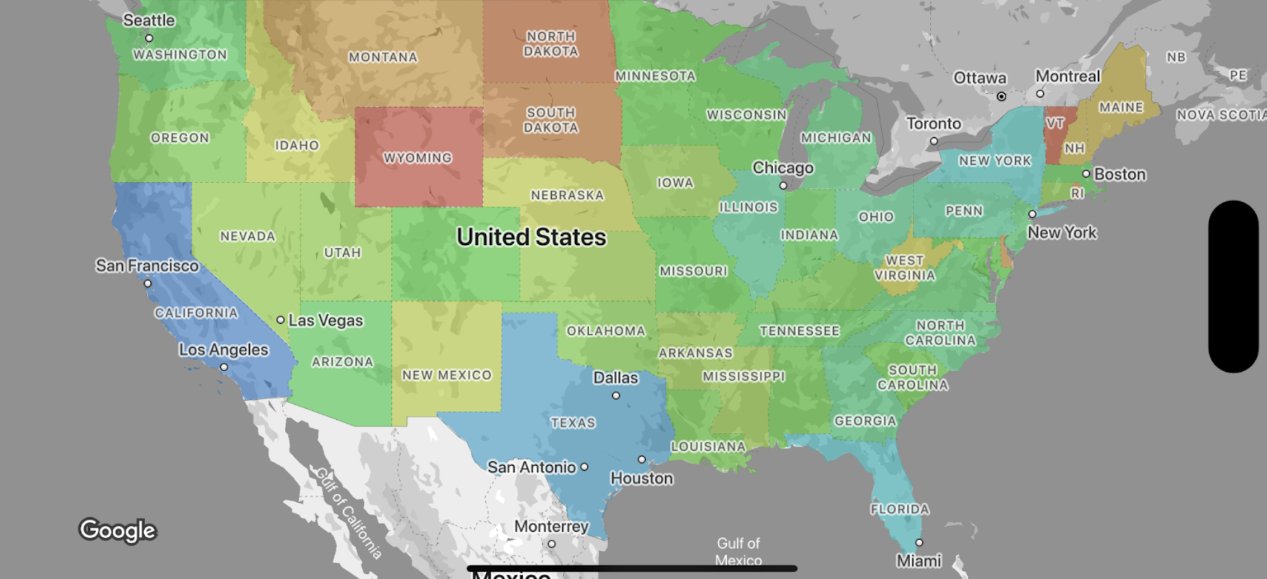 Diagrama que muestra una coropleta de límite
mapa