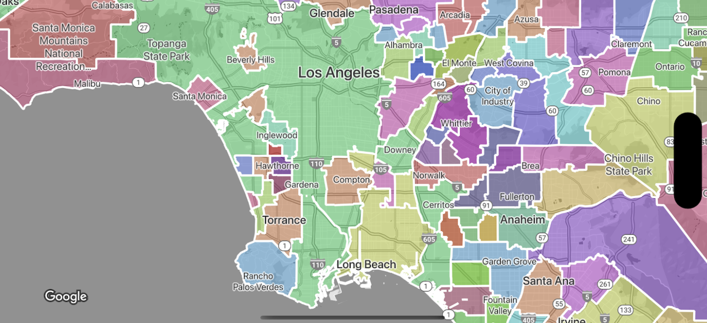 显示功能边界的示意图