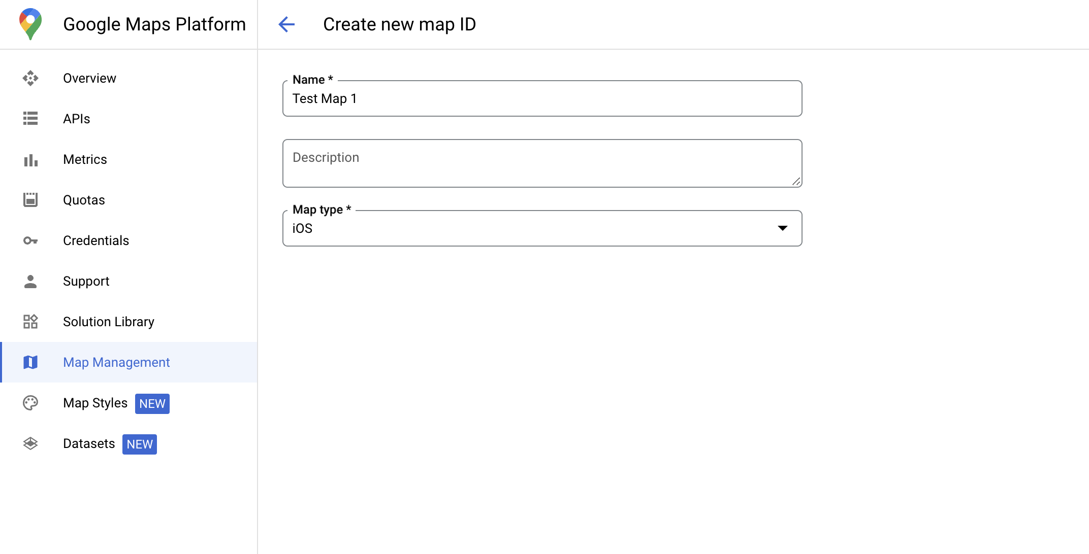 Uma captura de tela do console do Google Cloud