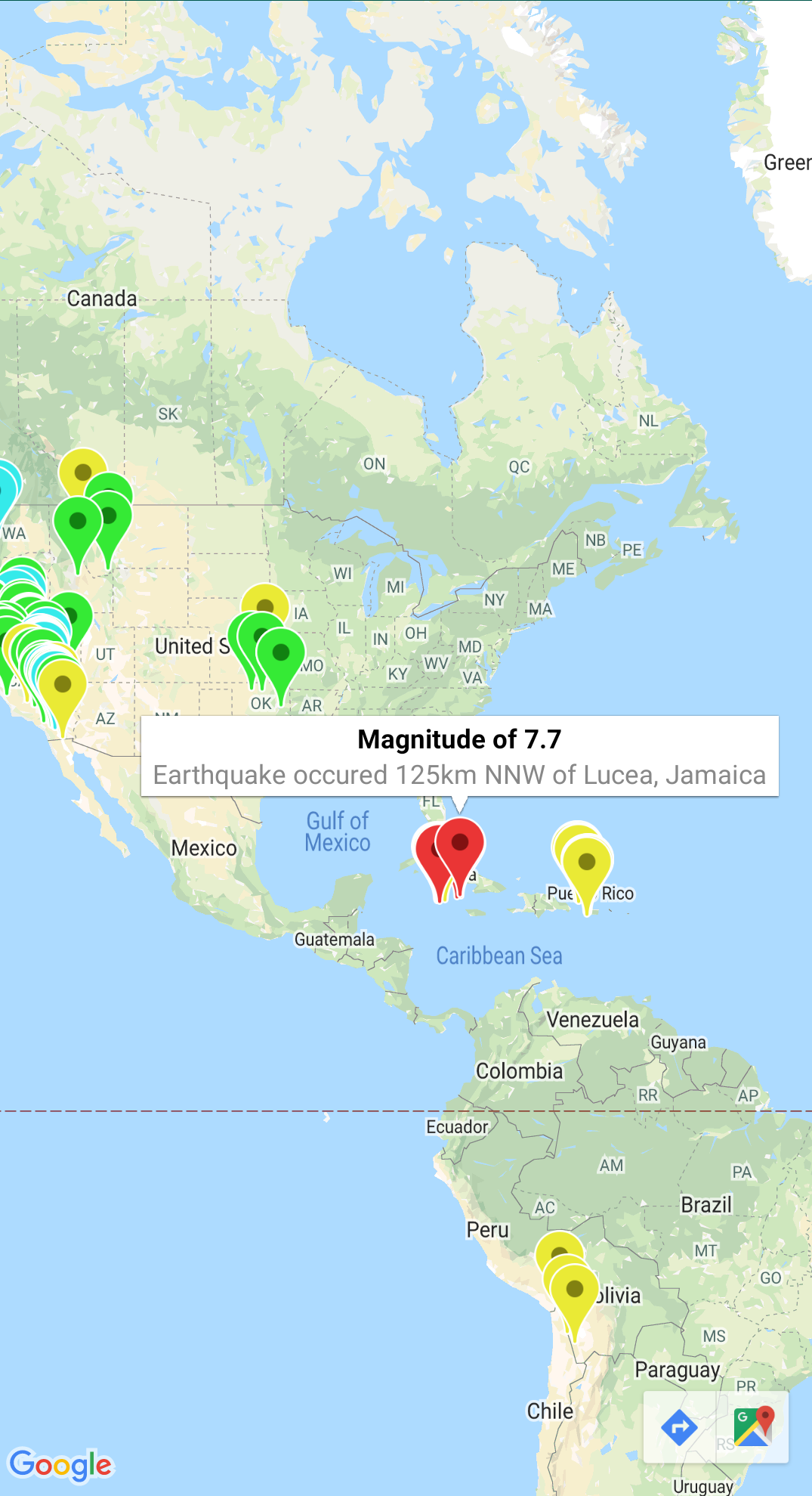 แผนที่ที่มีเลเยอร์ GeoJSON