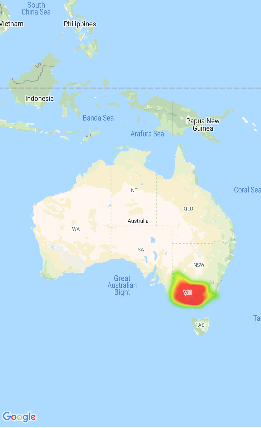 Carte avec une carte de densité montrant l&#39;emplacement des commissariats