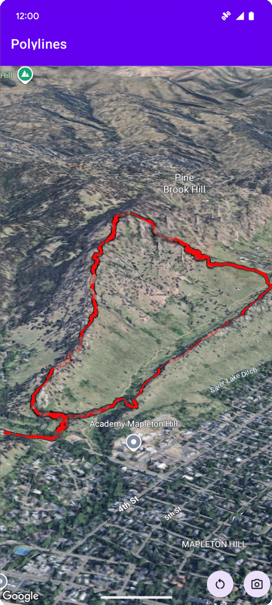Una polilinea su una mappa 3D