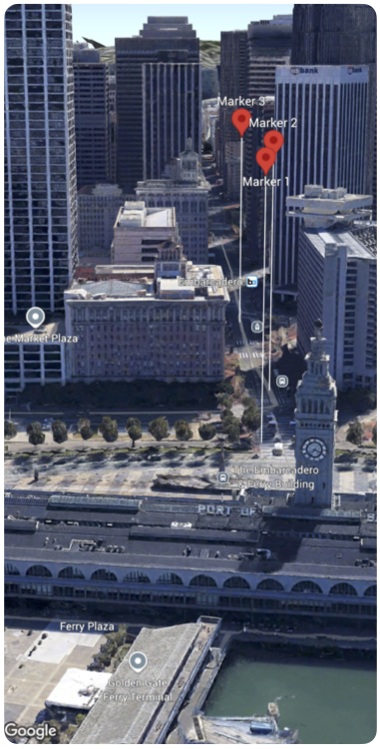 نمای نقشه که رفتار برخورد نشانگر را نشان میدهد