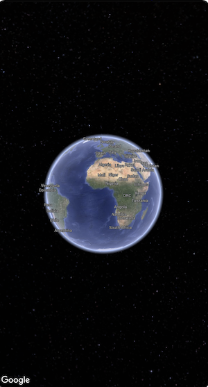 Mapa 3D minimalista de un globo terráqueo