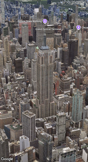 Peta 3D dasar New York City