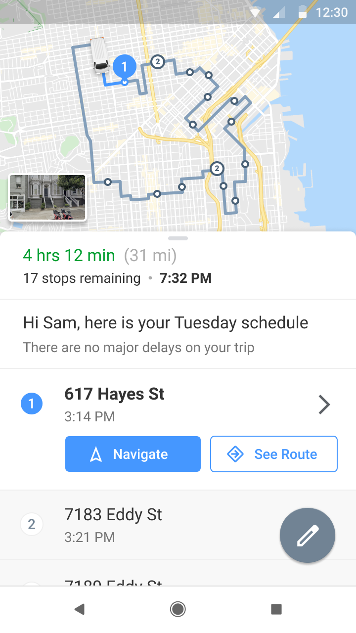 Đáp
ảnh chụp màn hình Google Maps cho thấy một tuyến đường có nhiều trạm dừng