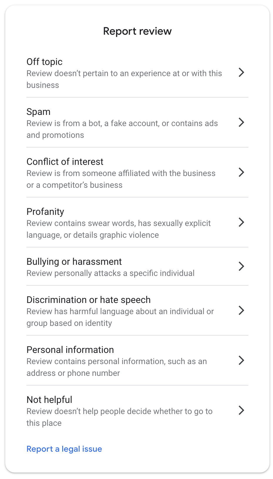Page Web &quot;Signaler un problème&quot;.
