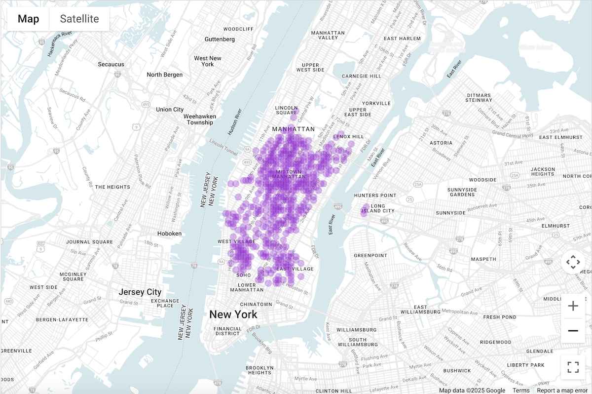 Carte de densité dans BigQuery Studio