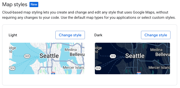 マップ ID の地図のスタイルを選択する