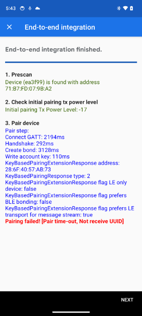 แอปแสดงข้อผิดพลาด UUID ในการทดสอบการผสานรวม E2E