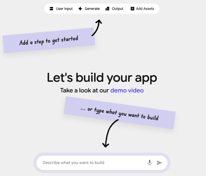 Add steps to an Opal or use natural language to build