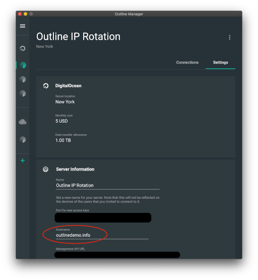 Configura el nombre de host