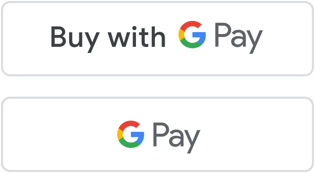 윤곽선이 있는 밝은색의 Google Pay 결제 버튼